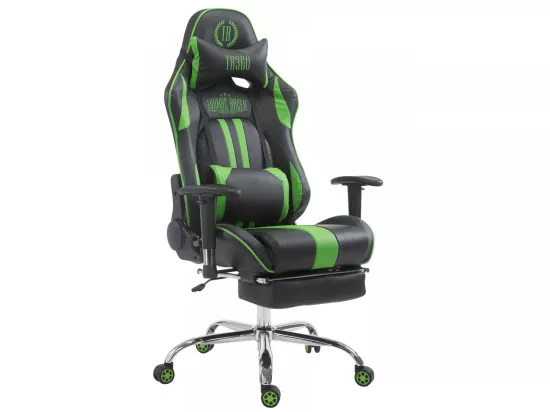 Chaise de bureau - Similicuir - Noir / Vert - Limit