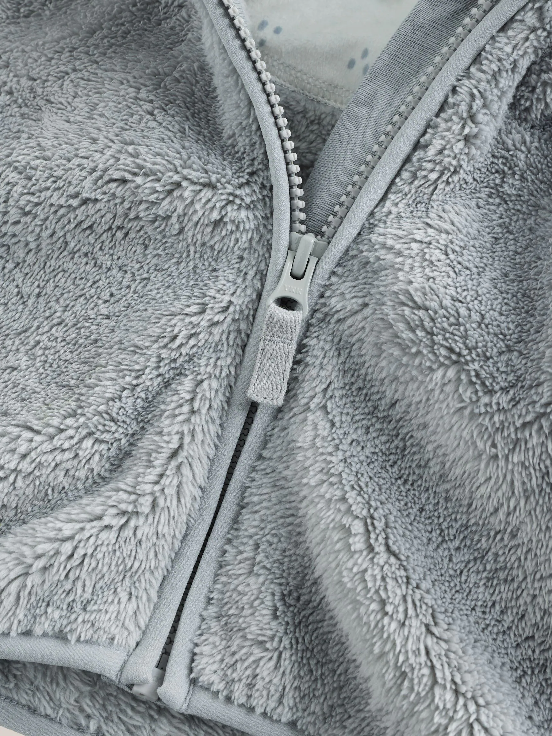 Grijs - Fleece babyjack met rits