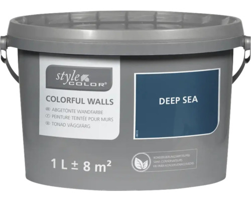 StyleColor KLEURRIJKE MUREN muur- en plafondverf diepzee 1 L