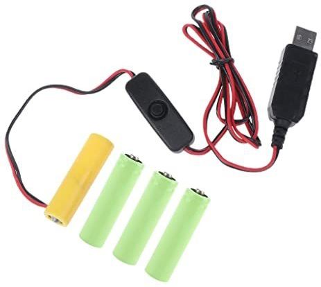 USB Power Converter - AA Batterij Eliminator - 4 Stuks - Voor Afstandsbediening LED Licht Elektronische Speelgoed