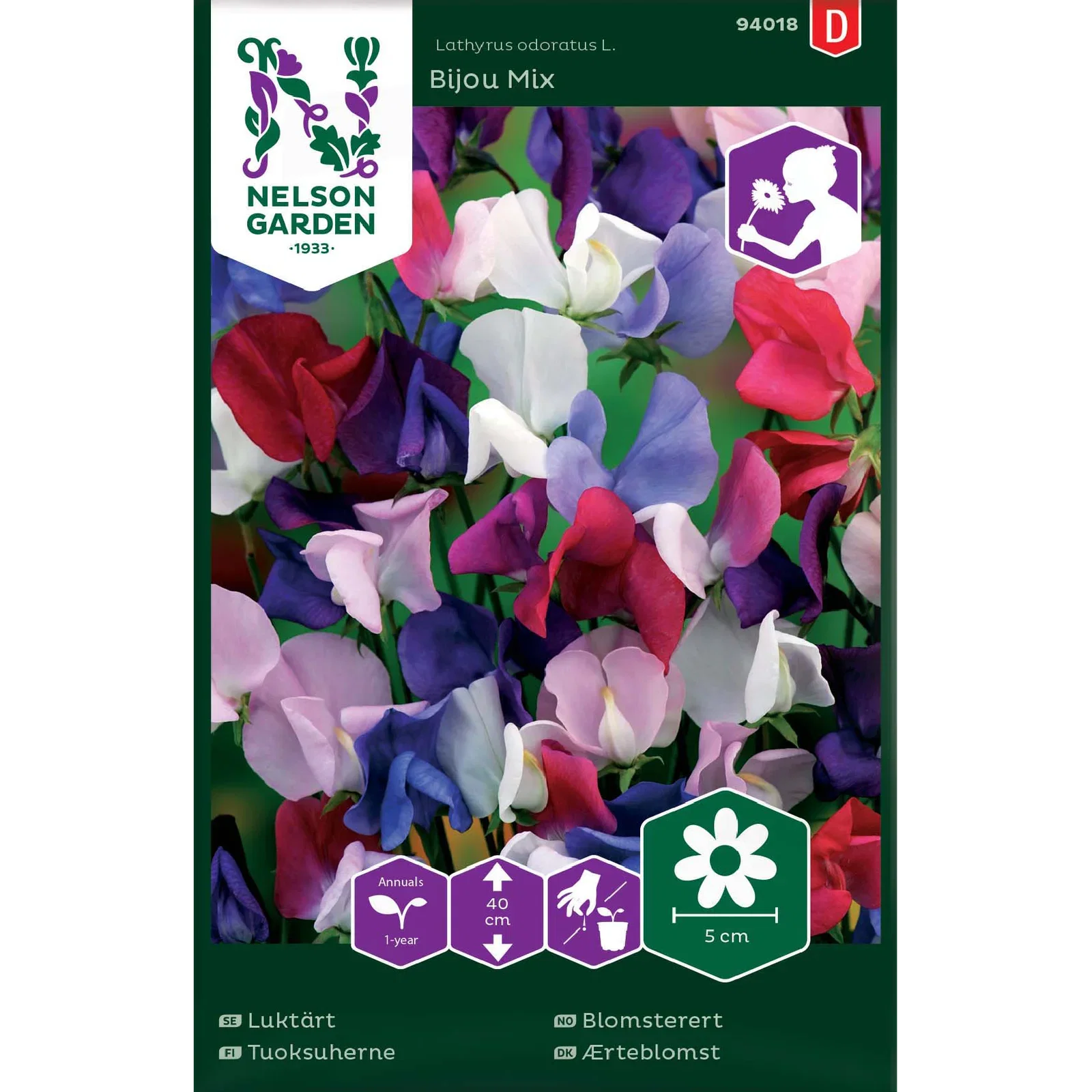 Lathyrus odoratus 'Bijou Mix' Erteblomst 'Bijou Mix'