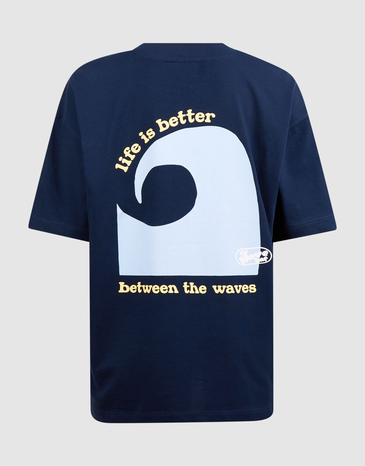 Oversized Waves Artwork T-shirt Donkerblauw