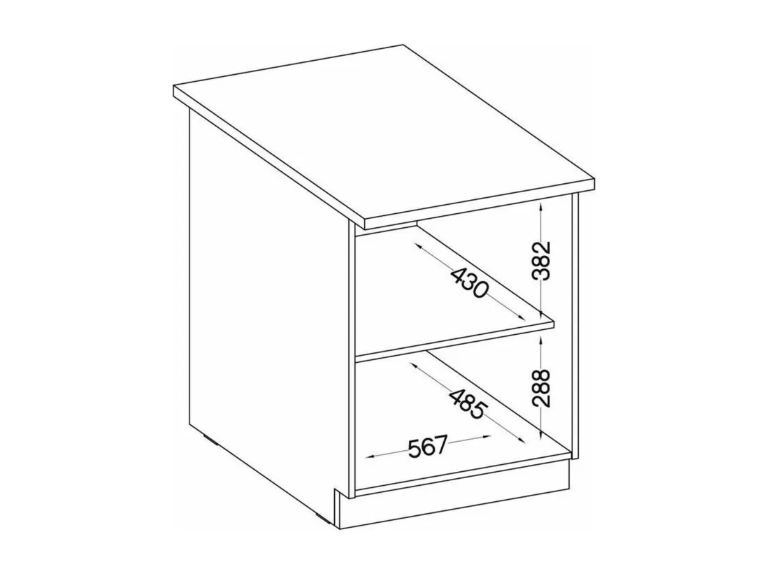 Meuble bas 2 portes battantes - Gris mat - 60 x 51,6 x 85 cm - LASSEN