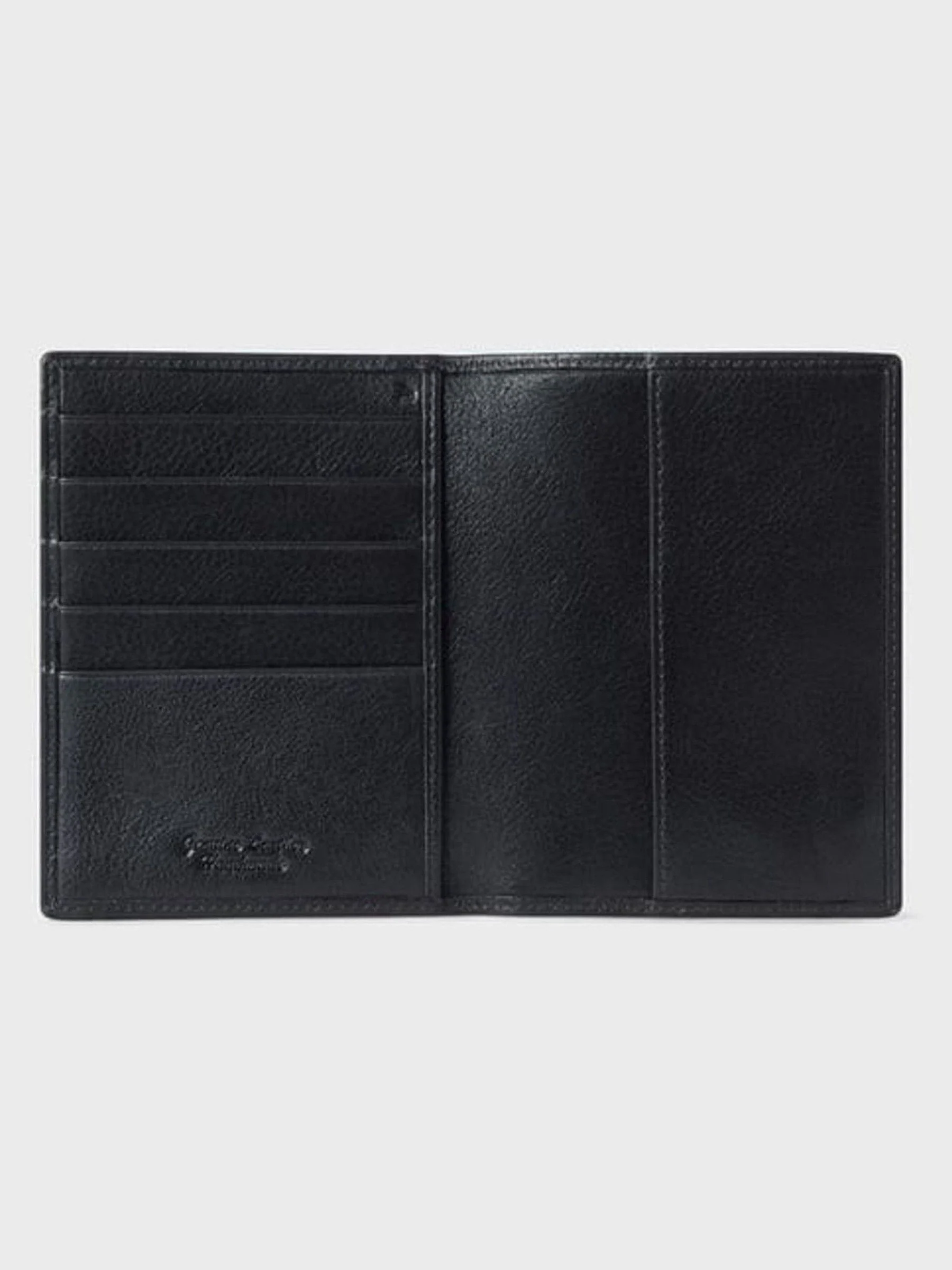 Zwart - Osprey London The Compass Leather Black Passport Holder