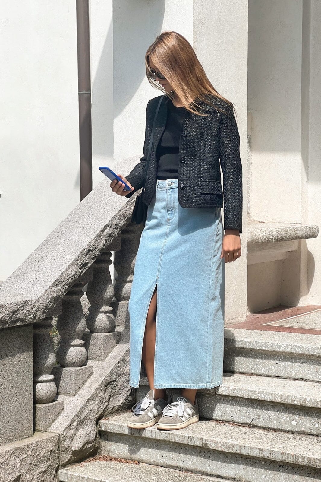 Neo Noir Frankie D Skirt light blue
