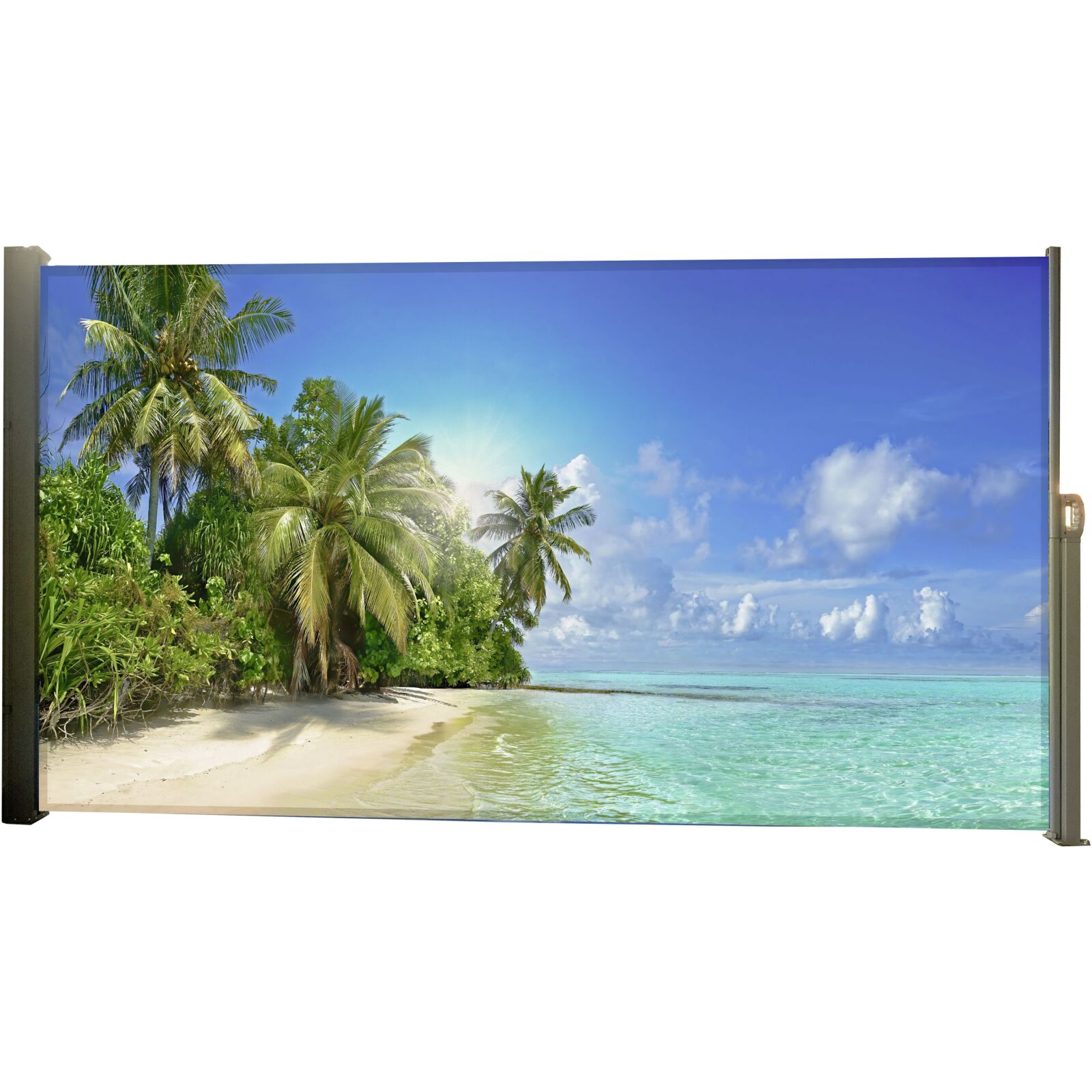 Seitenmarkise Malediven - grau-multicolor - 300x160 cm