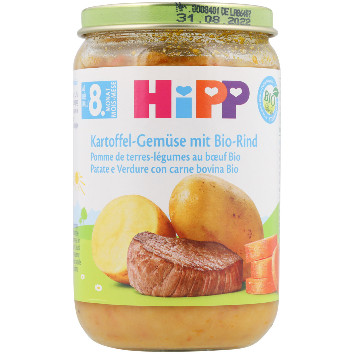 Hipp Kartoffel Gemüse mit Bio Rind 8+ Monate