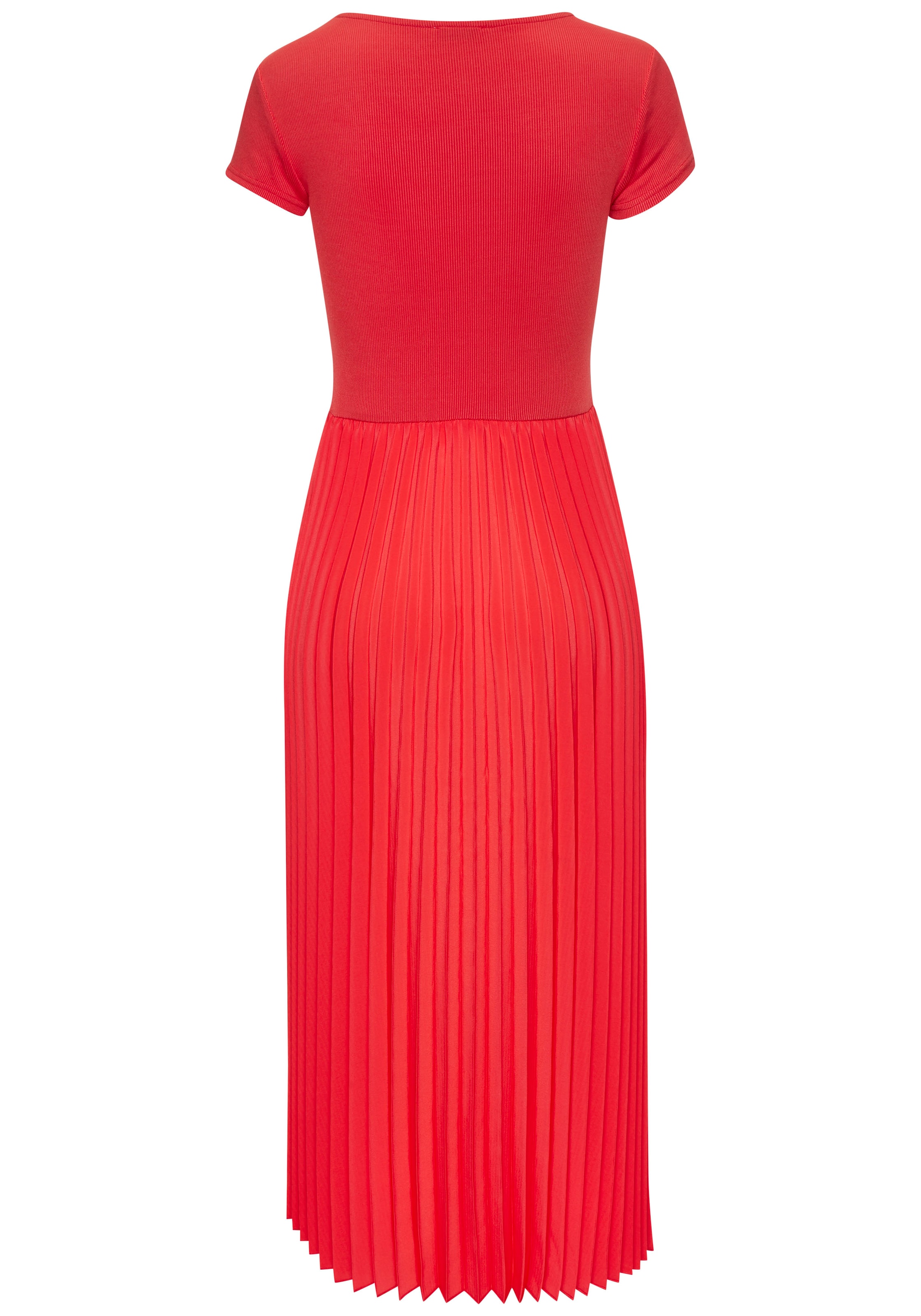 LASCANA Midikleid mit Plisseerockteil, Basic, modisch