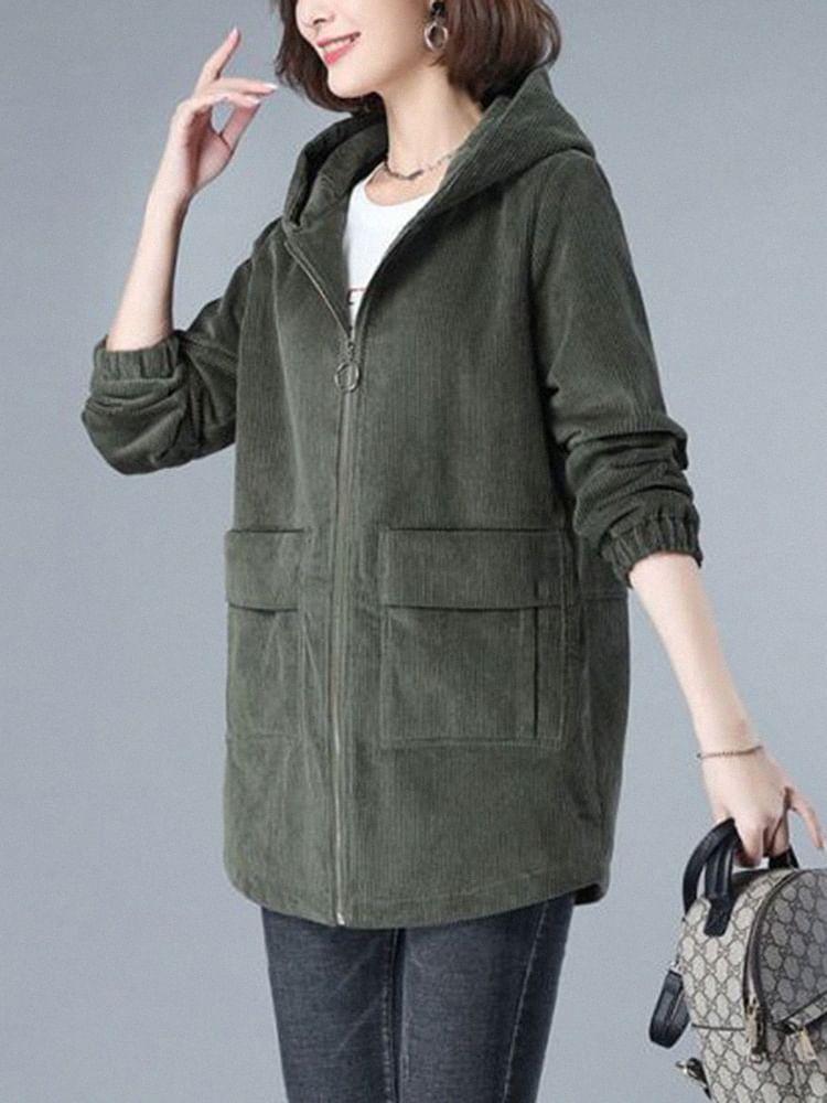 ZIMO - Corduroy capuchonjack met rits