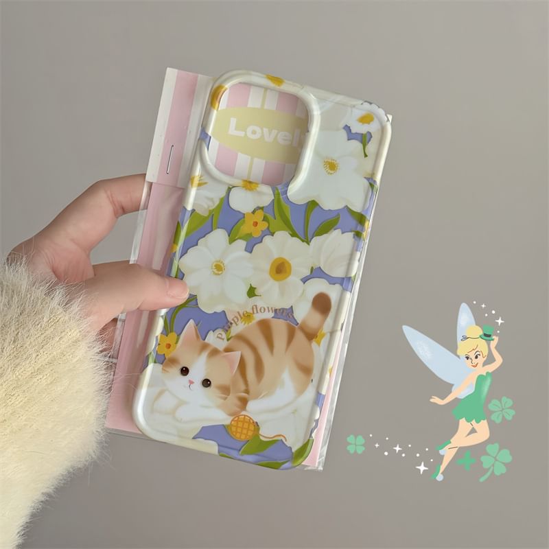 Fonekase - Kattenbloemen telefoonhoesje - Apple iPhone 16 Pro Max / 16 Pro / 16 Plus / 16 / 15 Pro Max / 15 Pro / 15 Plus / 15 / 14 Pro Max / 14 Pro / 14 Plus / 14 / SE / 13 Pro Max / 13 Pro / 13