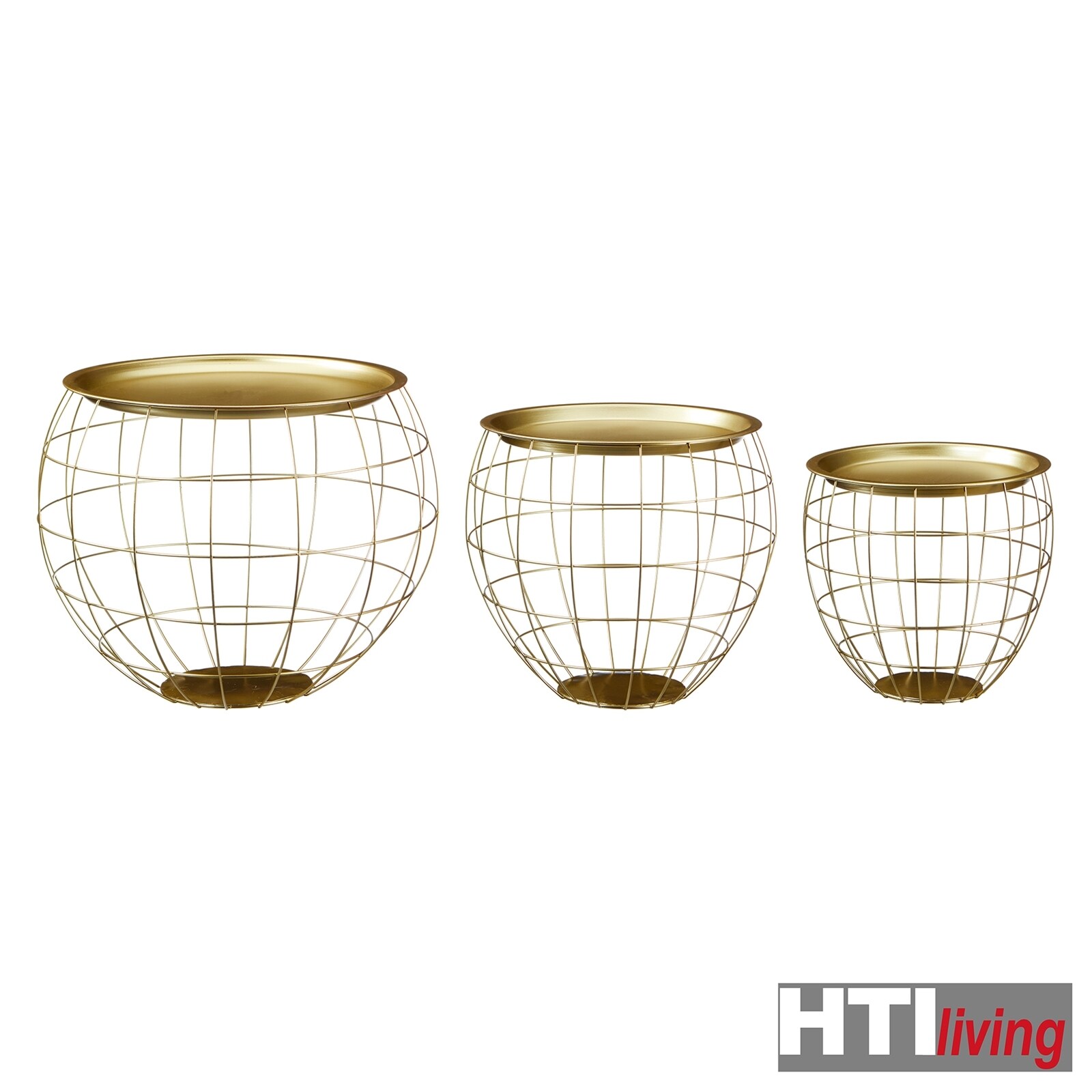 HTI-Living Tisch Set bauchig, 3-teilig Eisen
