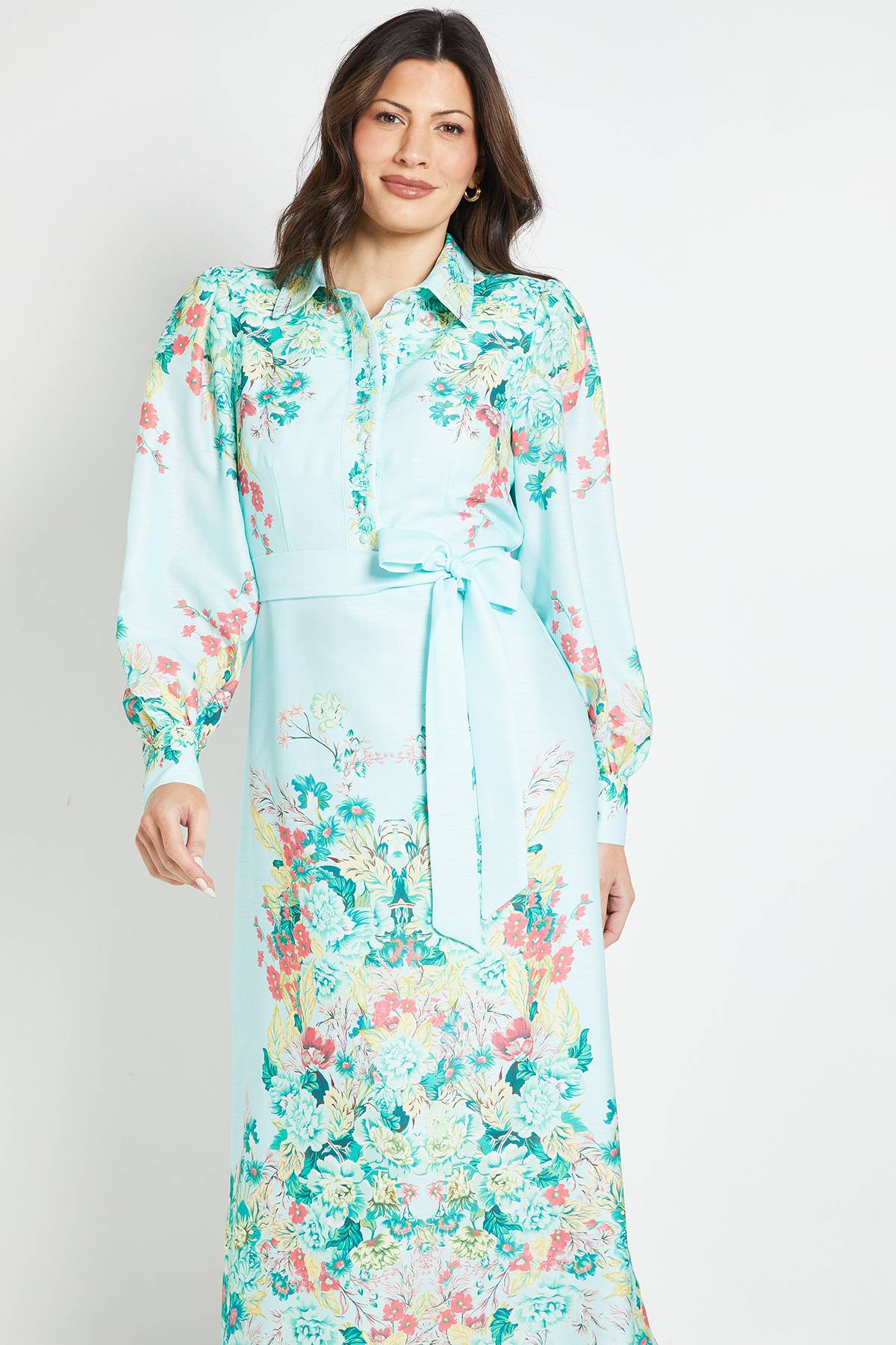 Wallis Robe Chemise Longue À Imprimé Floral Localisé