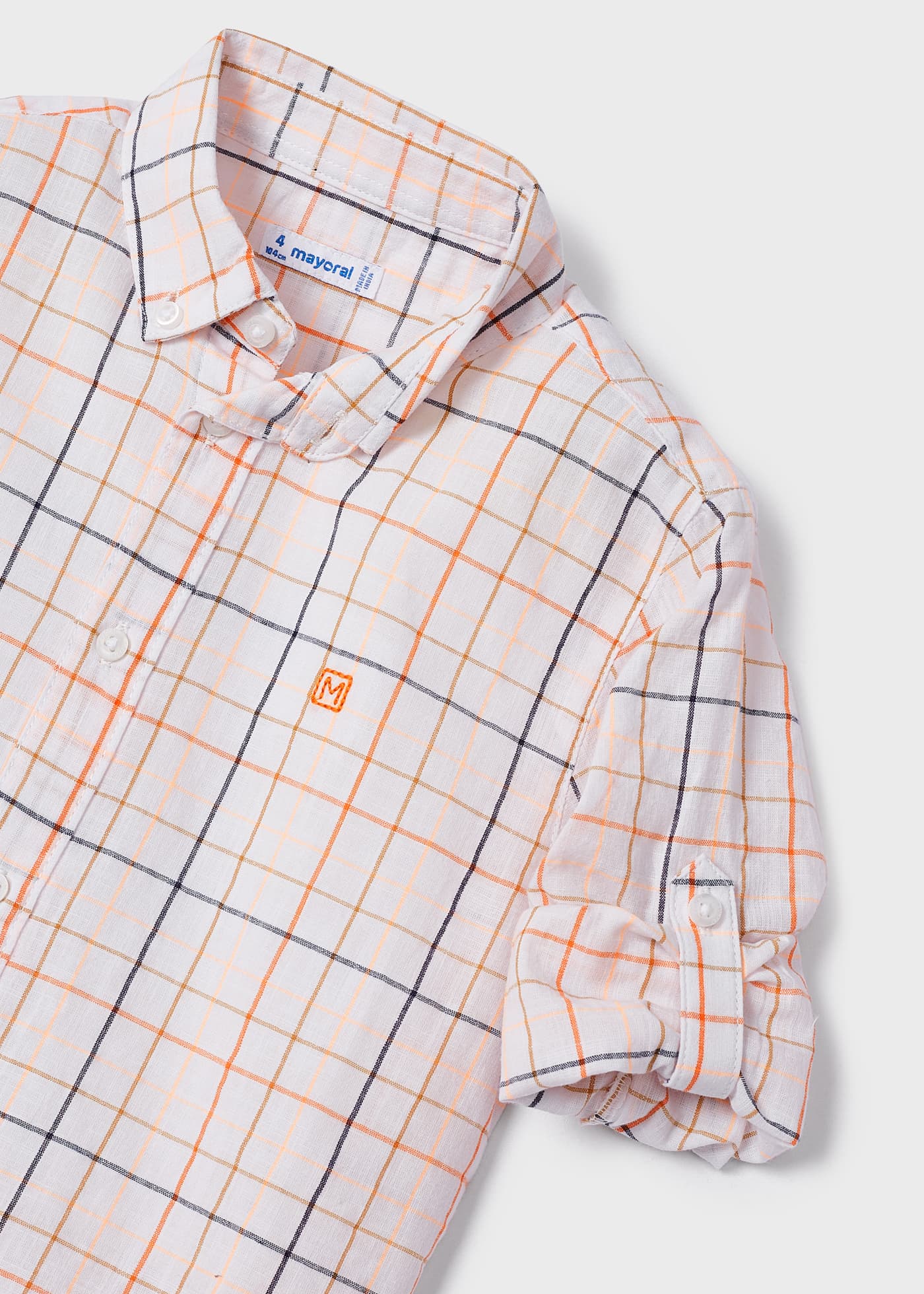 Camisa de manga comprida estampada, feita com algodão sustentável, para meninos.