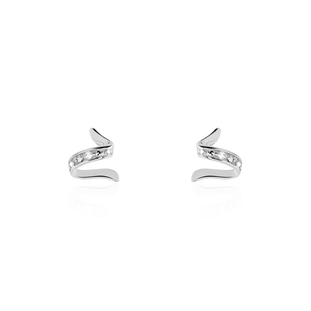Boucles D'oreilles Puces Ouassima Or Blanc Diamant
