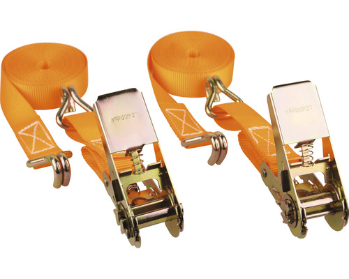Mamutec spanband met ratel en punthaken, 25 mm, 5 m, 2 stuks
