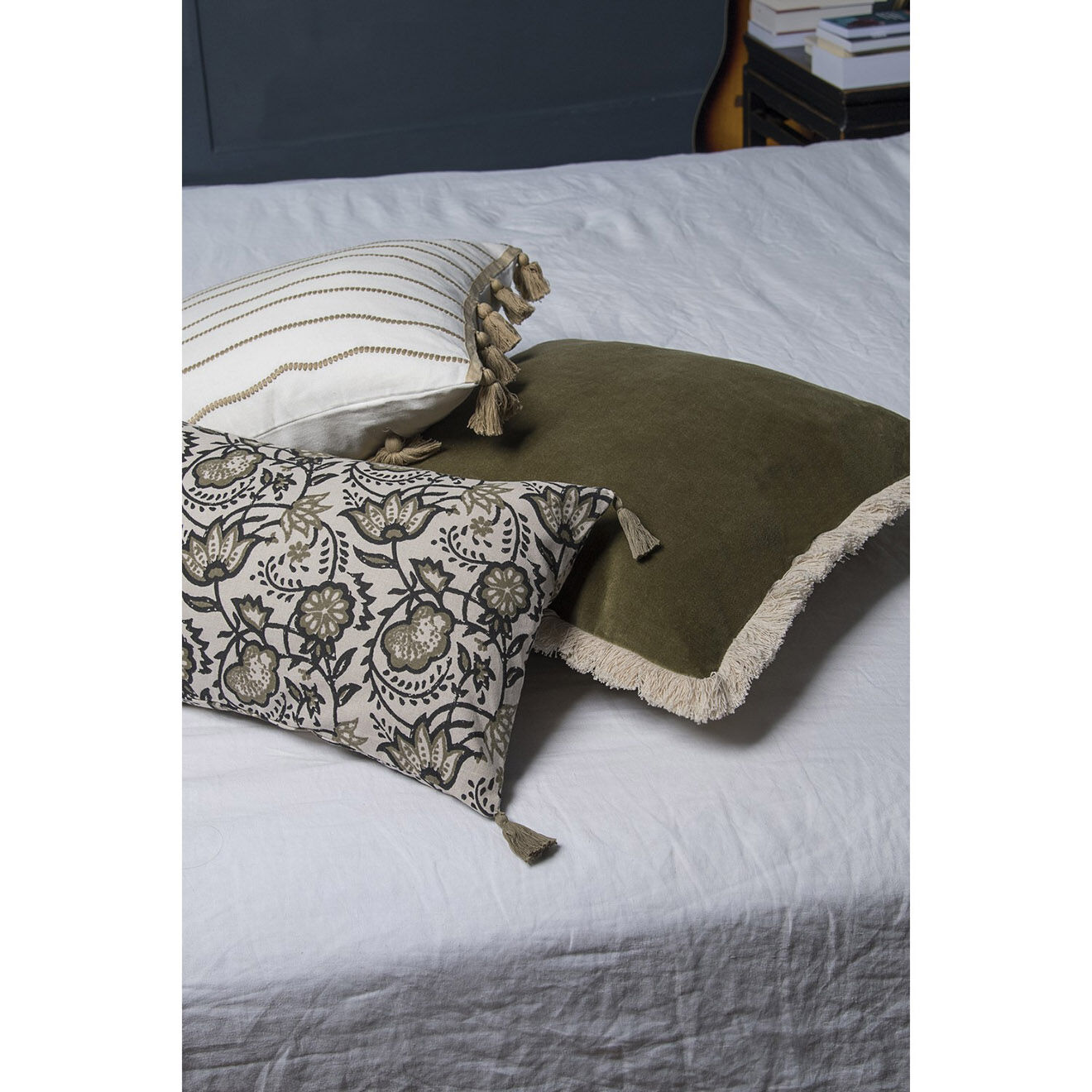 Febronie Housse de coussin en velours Budapest coriandre - 50x50 cm