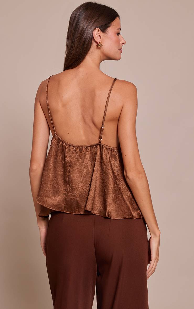 Marron Foncé Haut Bandeau Ajusté À Revers