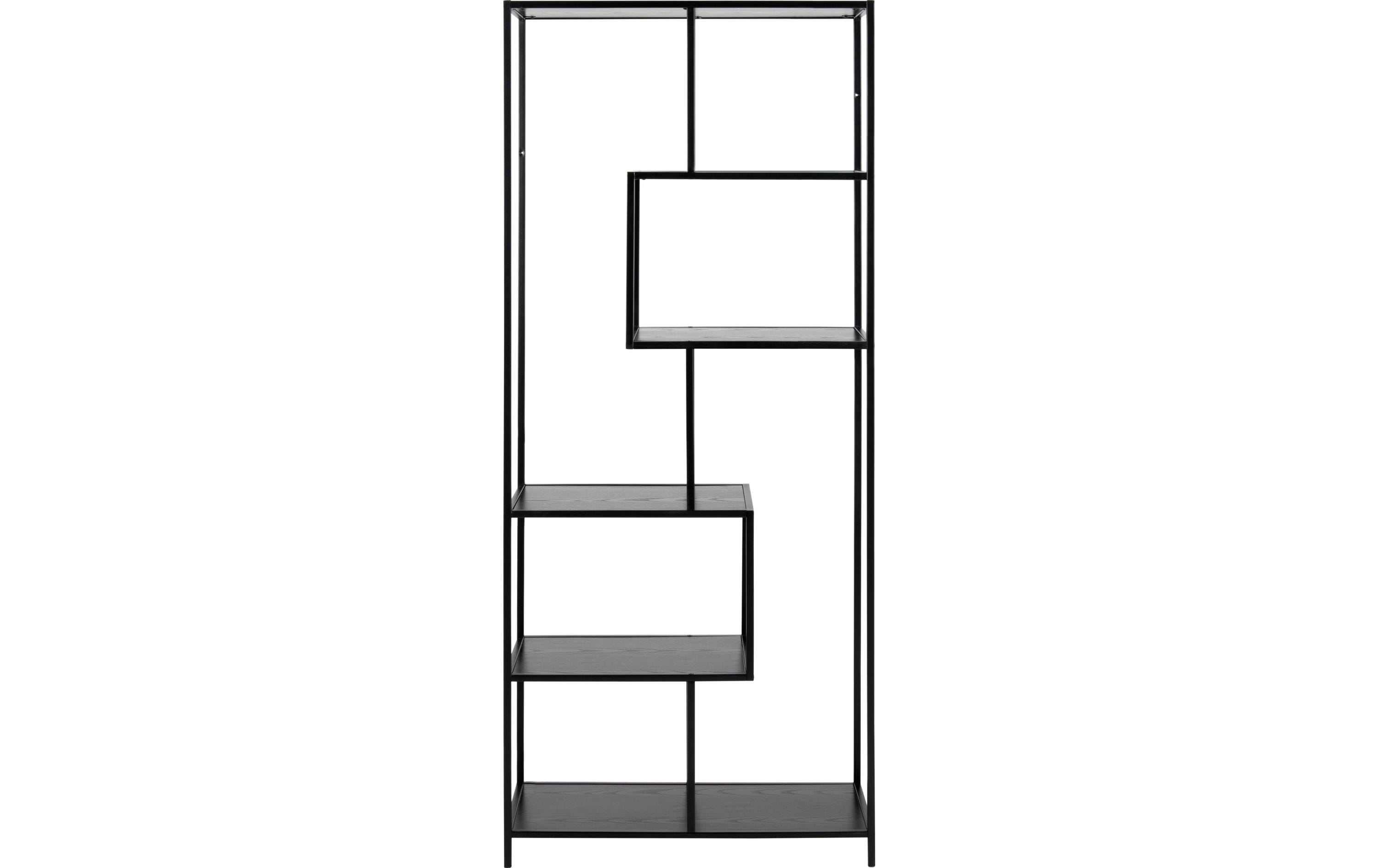 Regal Seaford 77 x 35 x 185 cm, Schwarz<br>Bücherregal