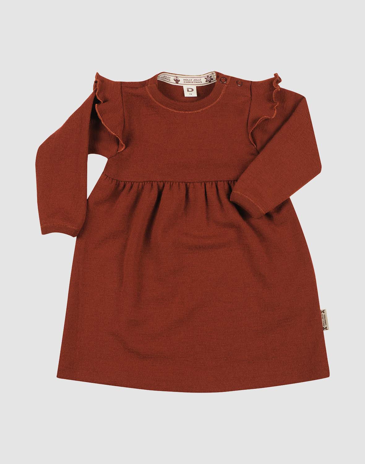 Merino wollen jurk met ruches voor baby’s