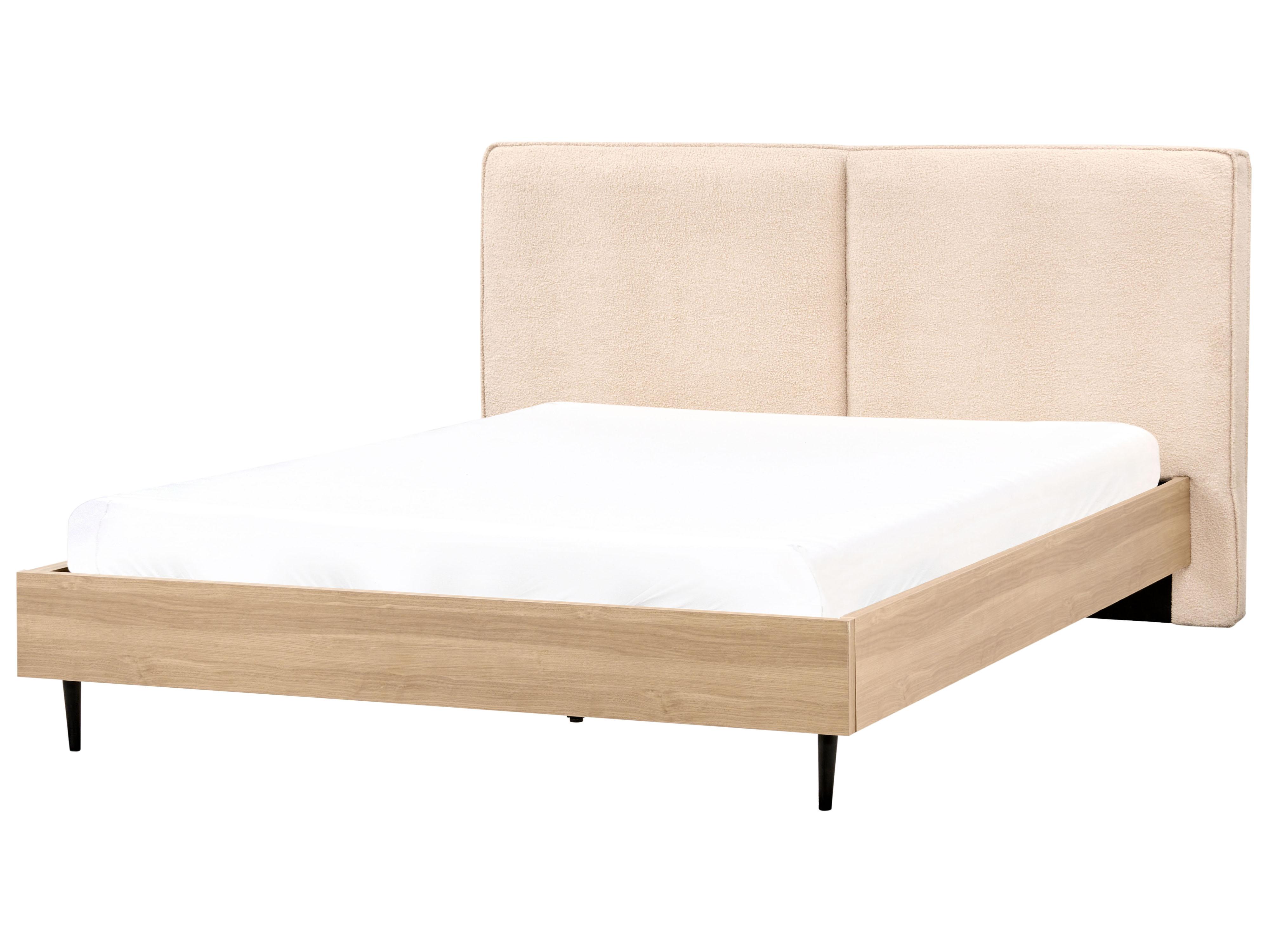 Bed Bouclé IZERNORE 180 x 200 cm Beige