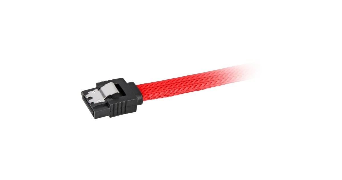 SharkoonSata III sleeve kabel  (Rood, 0,6 meter)