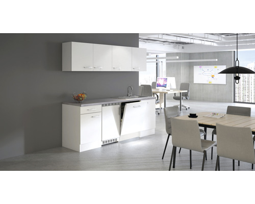 Flex Well keukenblok met apparatuur Varo 210 cm wit mat gedemonteerd omkeerbaar uitvoering 00011937