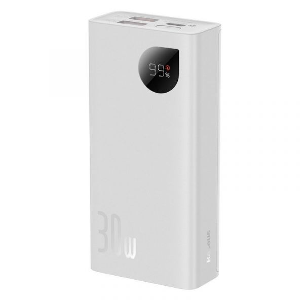 Powerbank Baseus Adaman2 Digital Display Fast Charge 10000mAh 30W USB/USB Type C Branco