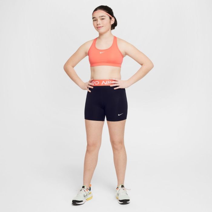 Nike Junior BH Dri-FIT Swoosh Sports Bra Orange