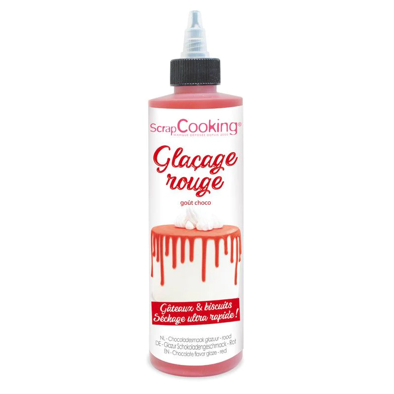 Glaçage goût chocolat 130 g - rouge Scrapcooking