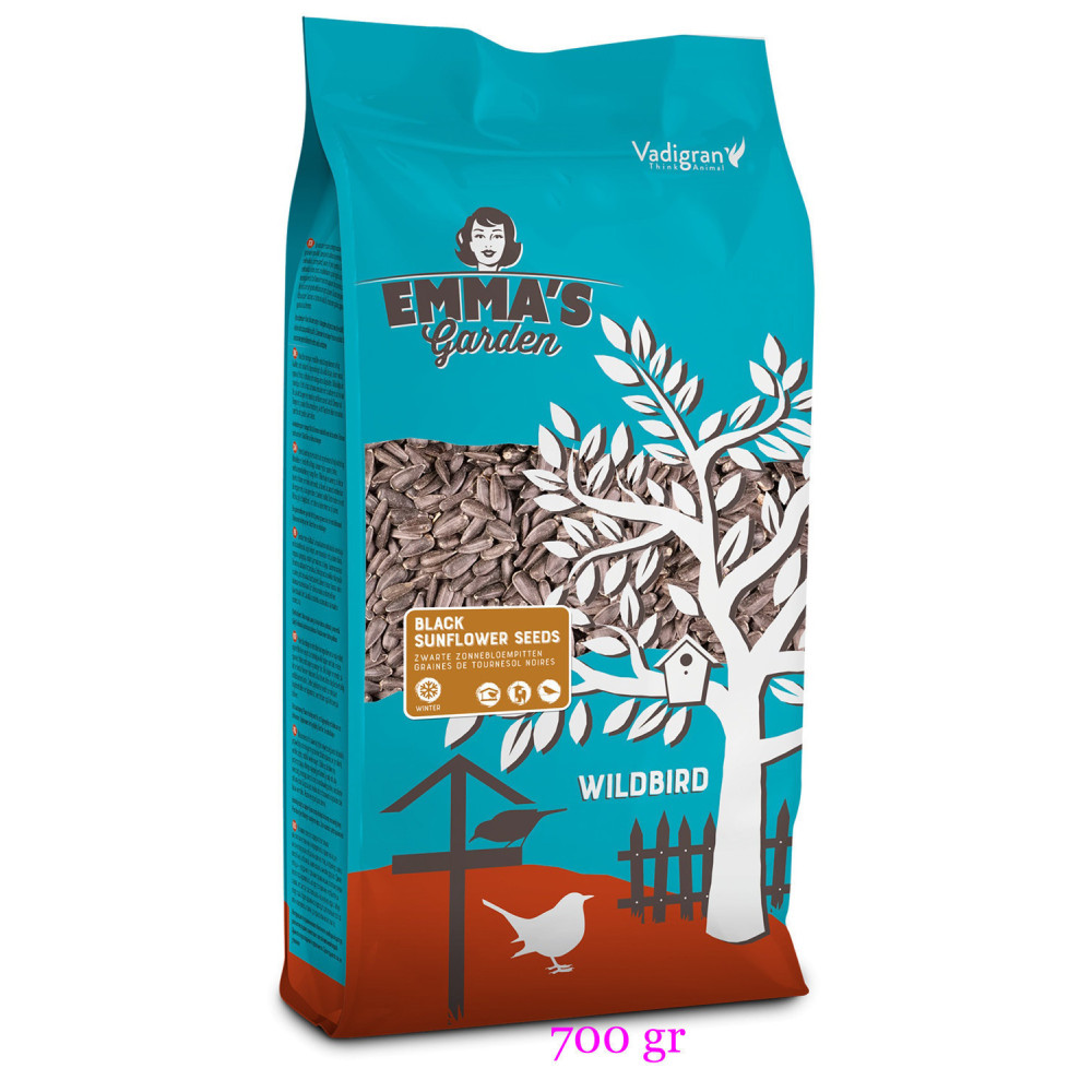 Graines de tournesol noires pour oiseaux sachet 700 gr