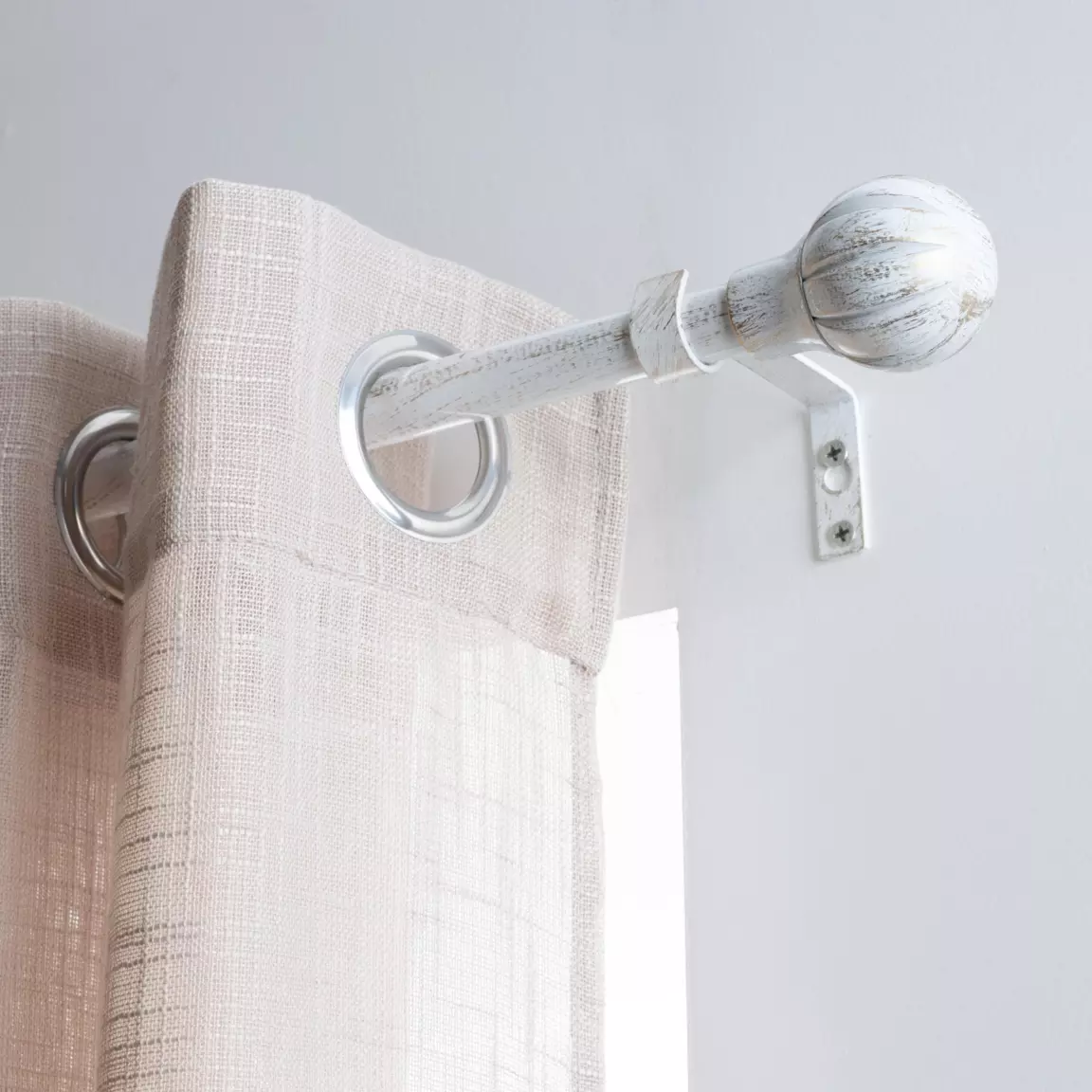 Kit de tringle extensible (L210 - L380 cm / D19 mm) Touch of Zen Blanc et Or