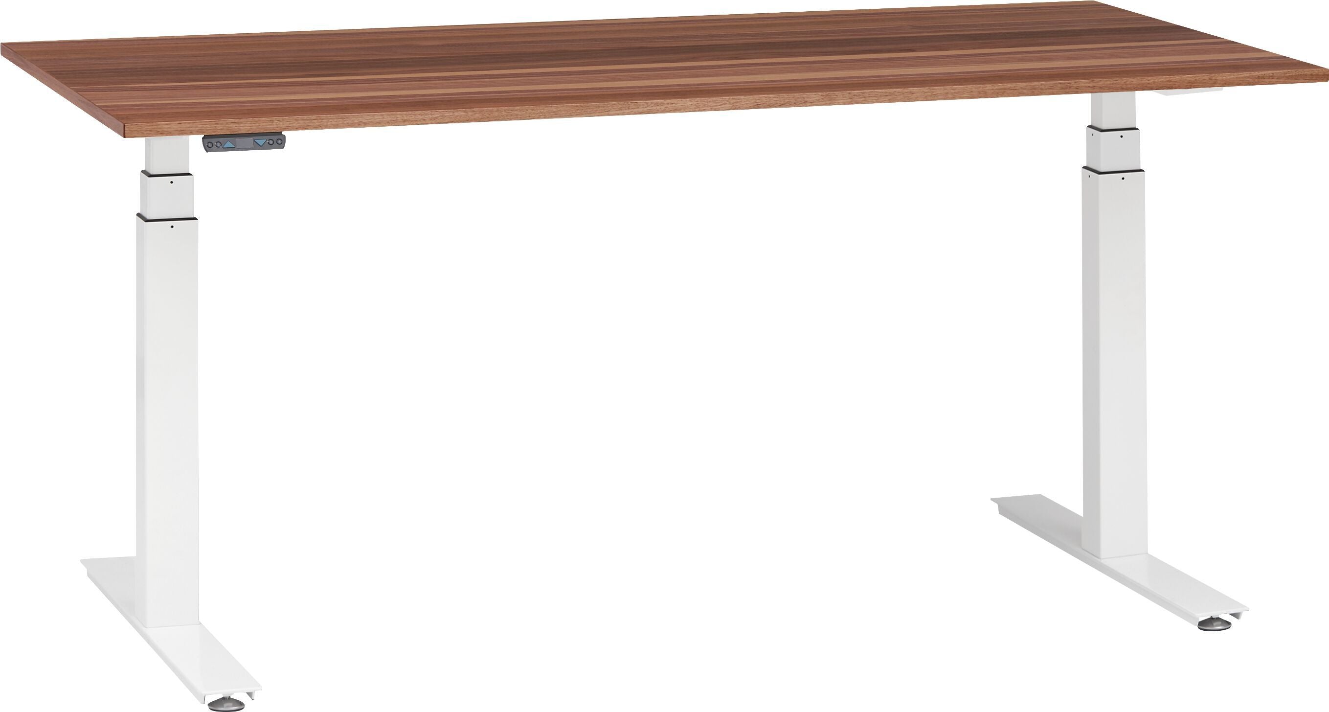 FLEXCUBE PROFI Schreibtisch höhenverstellbar - Nussbaum / B: 200.0 cm x T: 80.0 cm x H: 65.0 cm