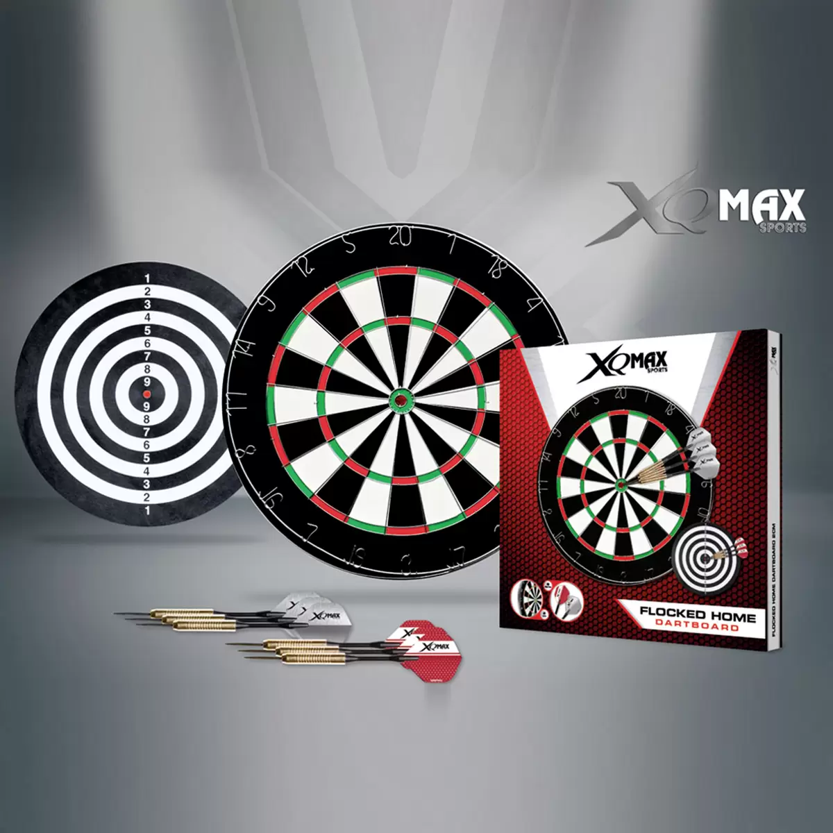 Dart-Set mit Dartscheibe und XQ Max