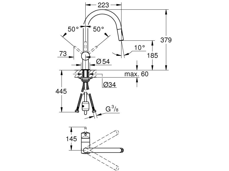 GROHE Küchenarmatur Minta U-Auslauf Minta Einhand Spültischbatterie