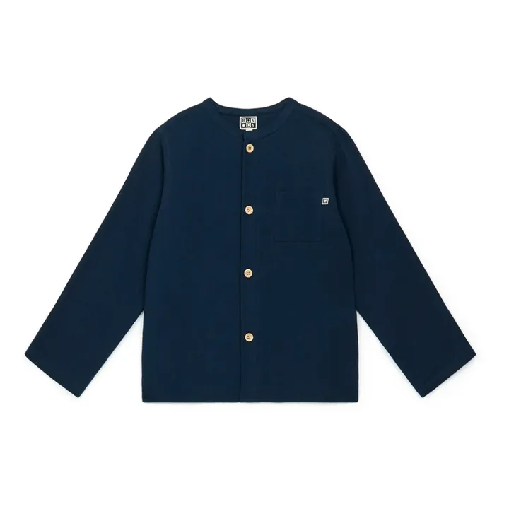 Bonton Chemise Gaze de Coton Bio Internet | Bleu marine