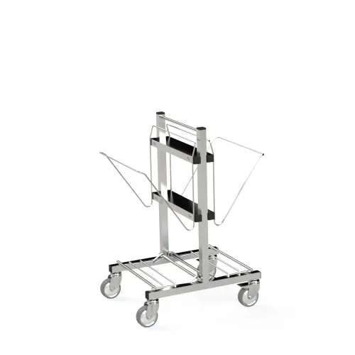 Chariot double supports petits sacs inox Villard