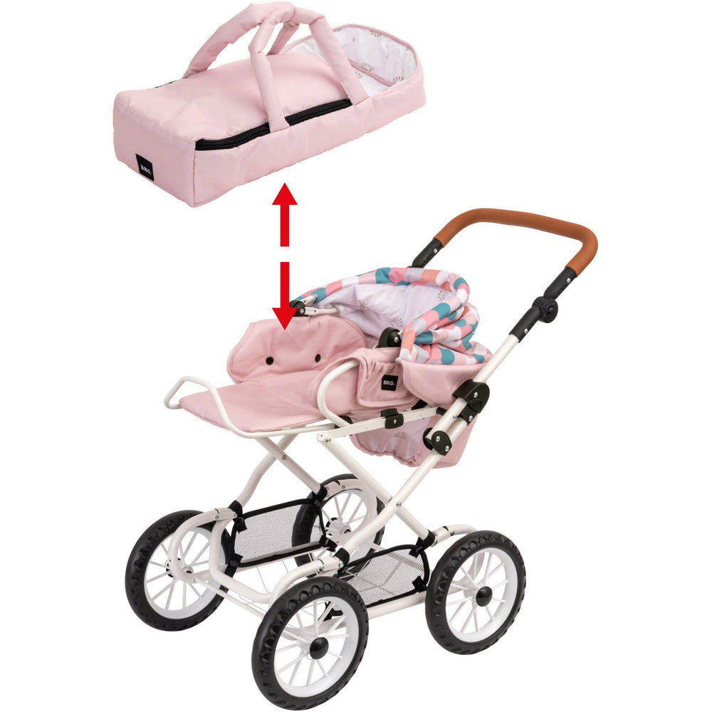 Køb BRIO® Kombi Dukkevogn, Dråbemønster, Pink