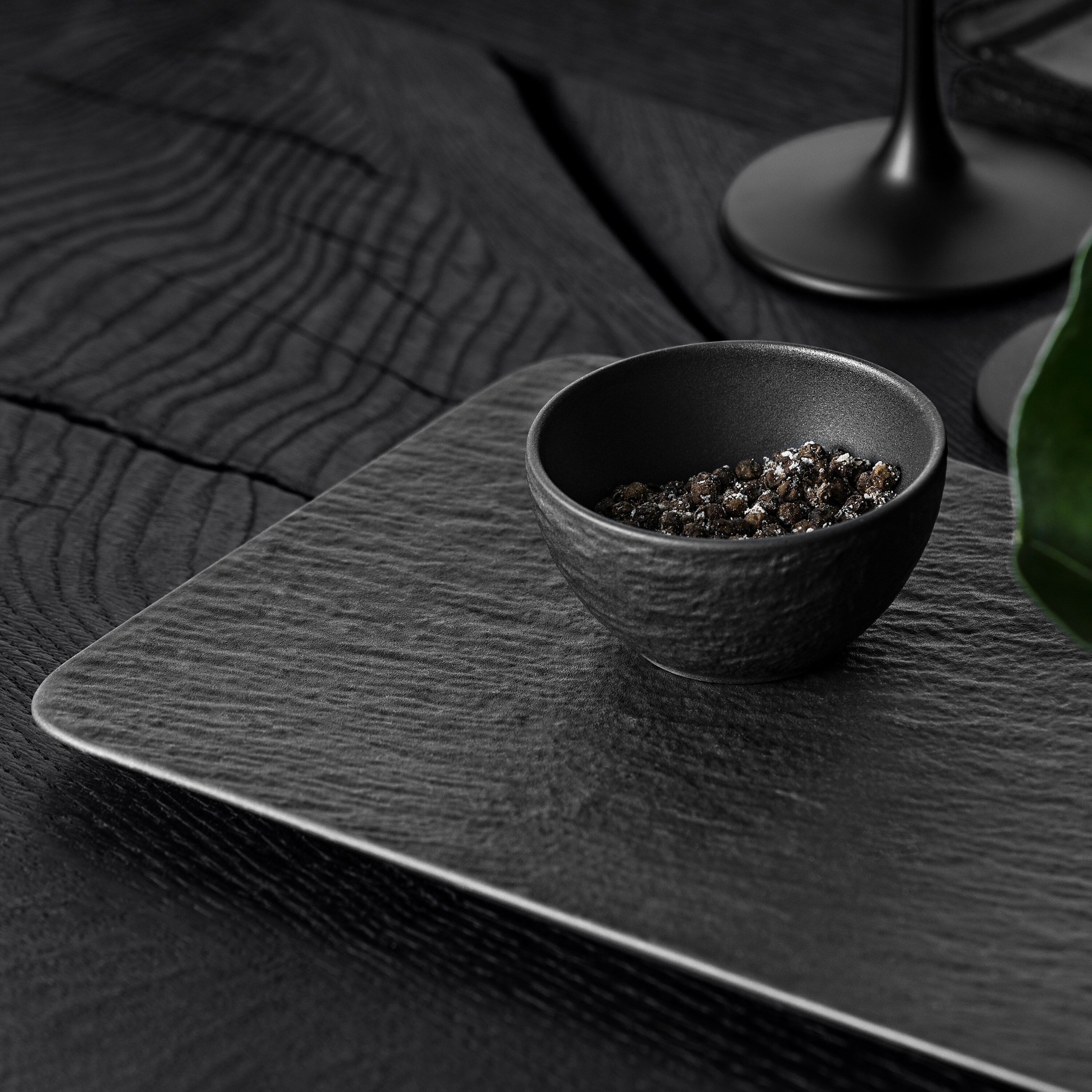 Manufacture Serving tray Black, 13.8'' x 7.1'', Premium Porcelain