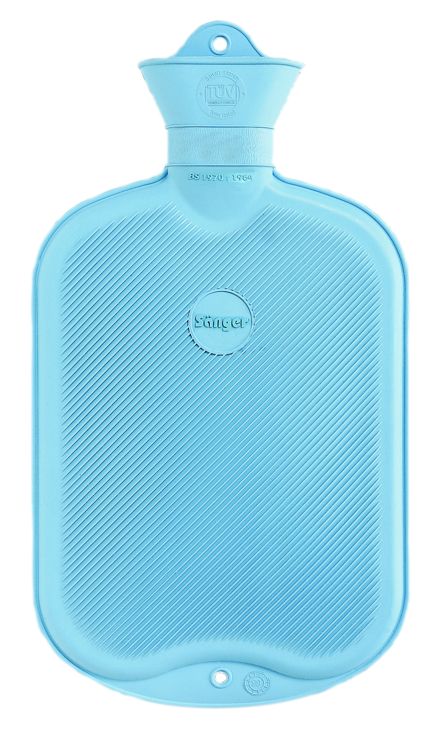 SAENGER Wärmflasche 2l Lamelle 1seitig hellblau 1 Stk