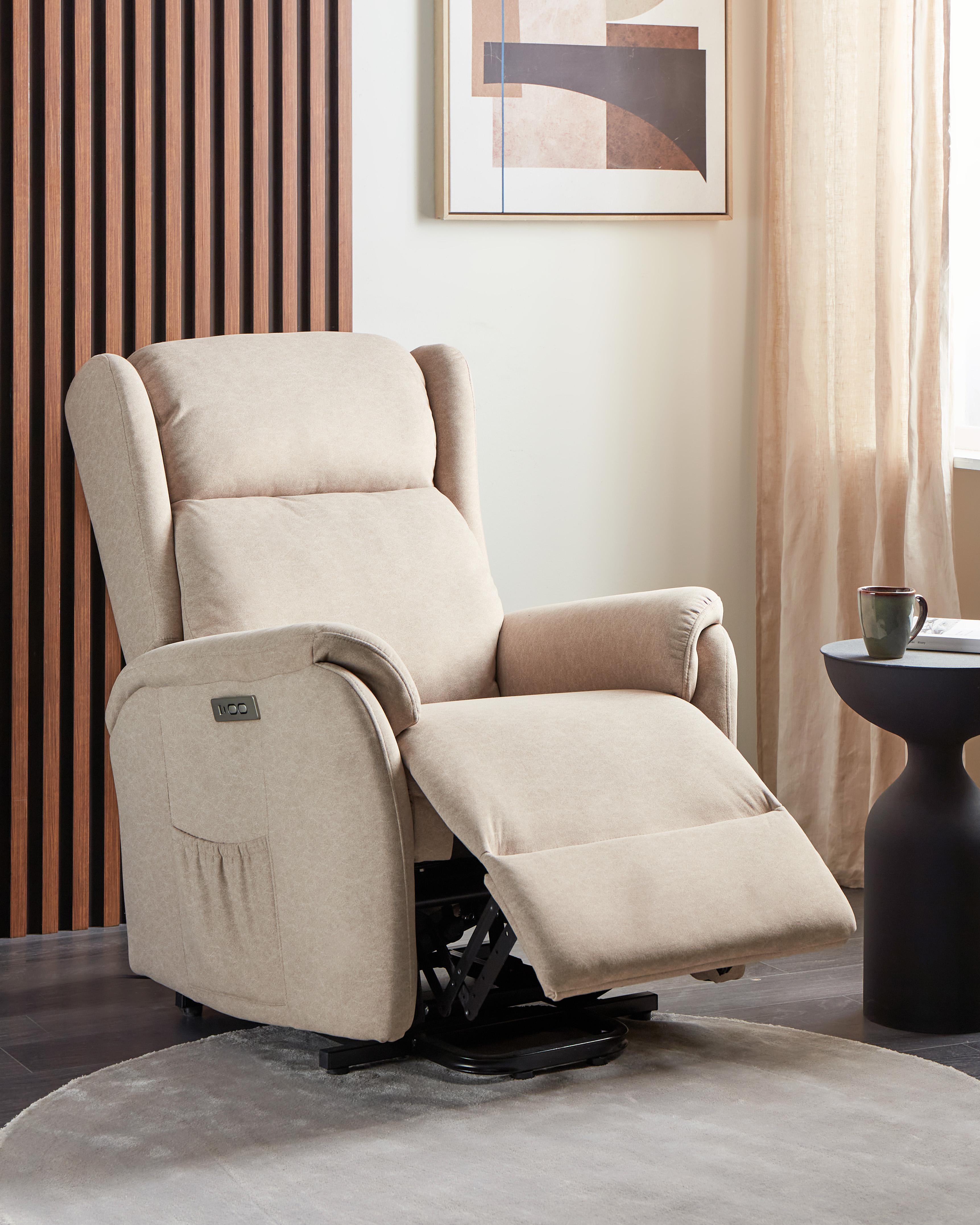 Elektrische relaxfauteuil ELEGY inclusief voetensteun Stof Taupe