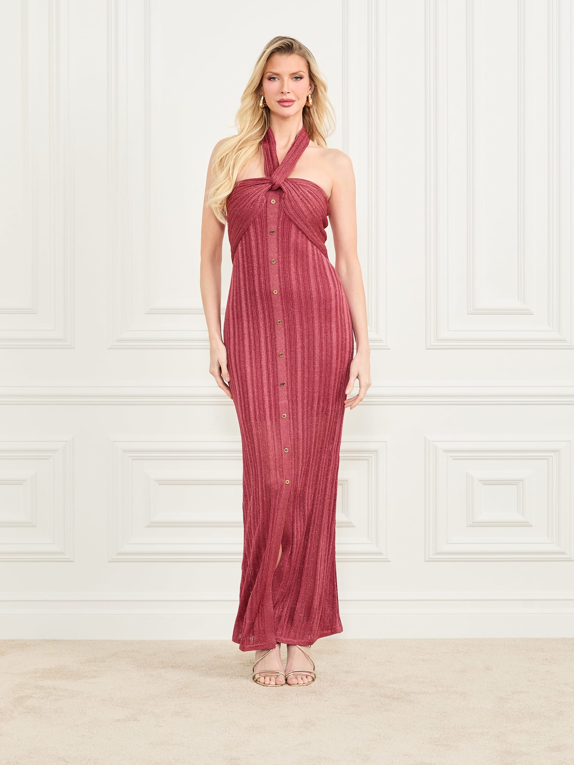 Vestido Gia Halter Lurex