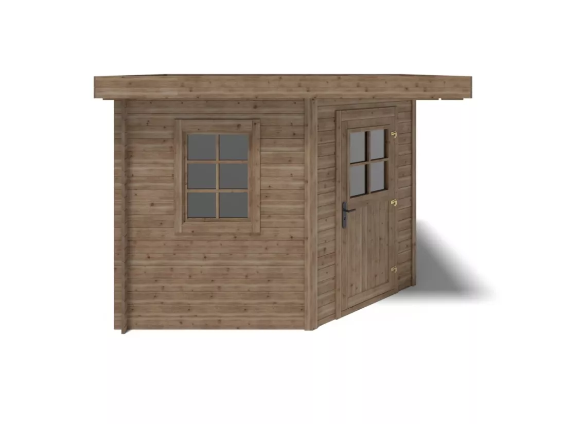 Abri de jardin en bois - 8m2 - 3x3m - Traité - Ep. 28mm - Couleur: marron - DOM706 - ALTANKA