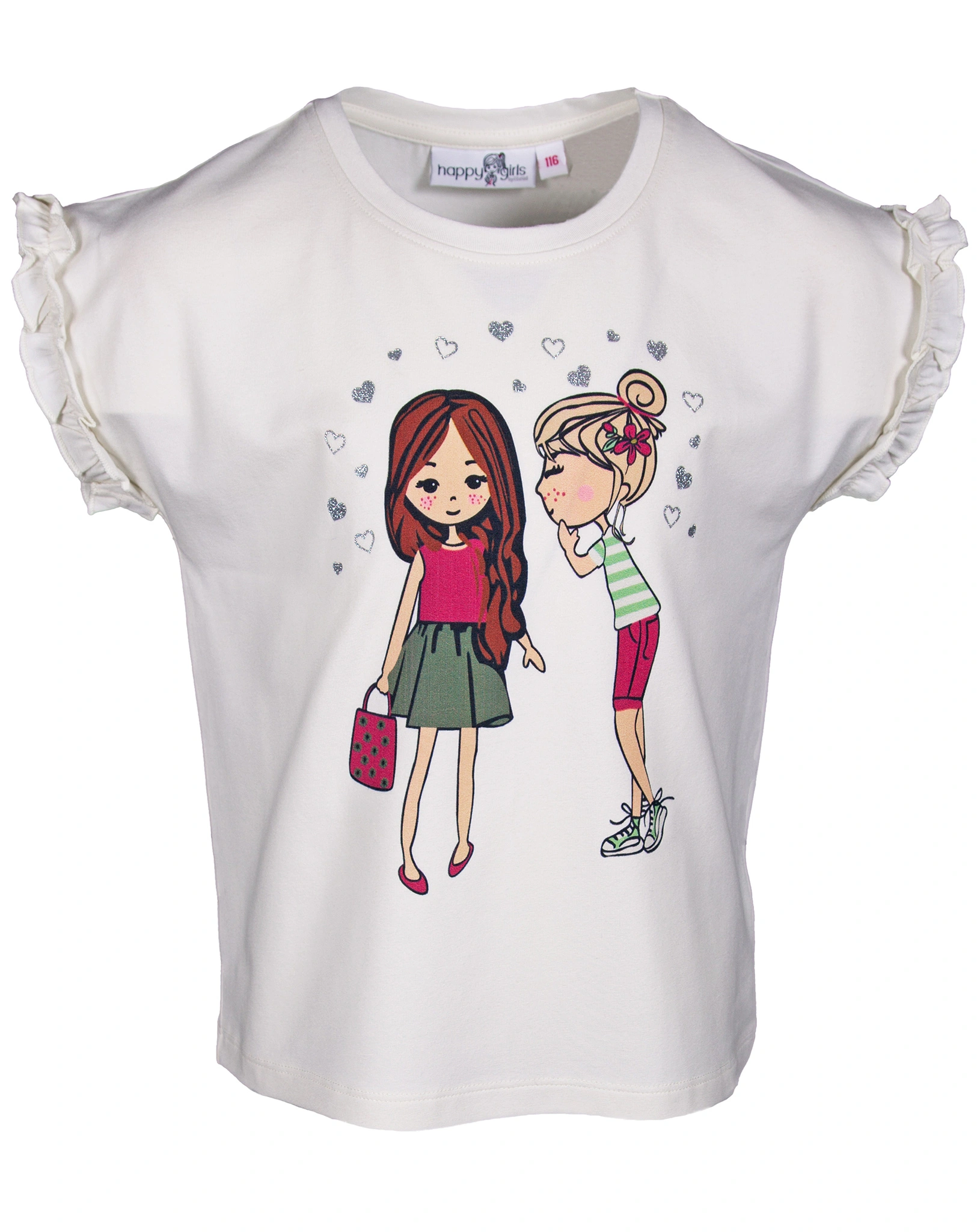 T-Shirt TALKING GIRLS in ecru