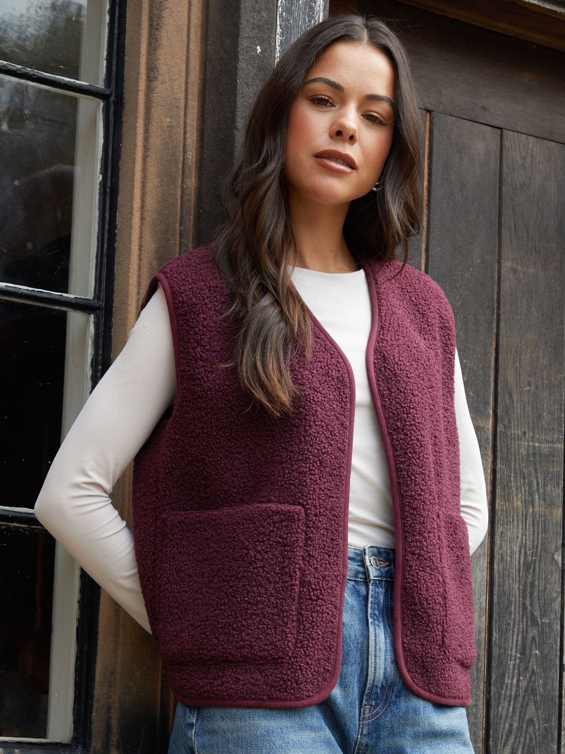 Rood - Threadbare omkeerbaar gilet met borg