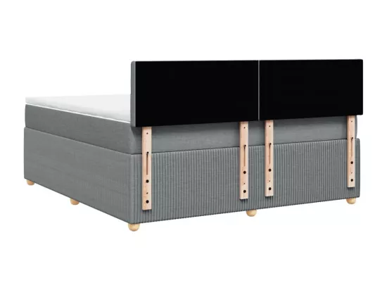 Sommier à lattes de lit avec matelas Gris clair 180x200cm Tissu