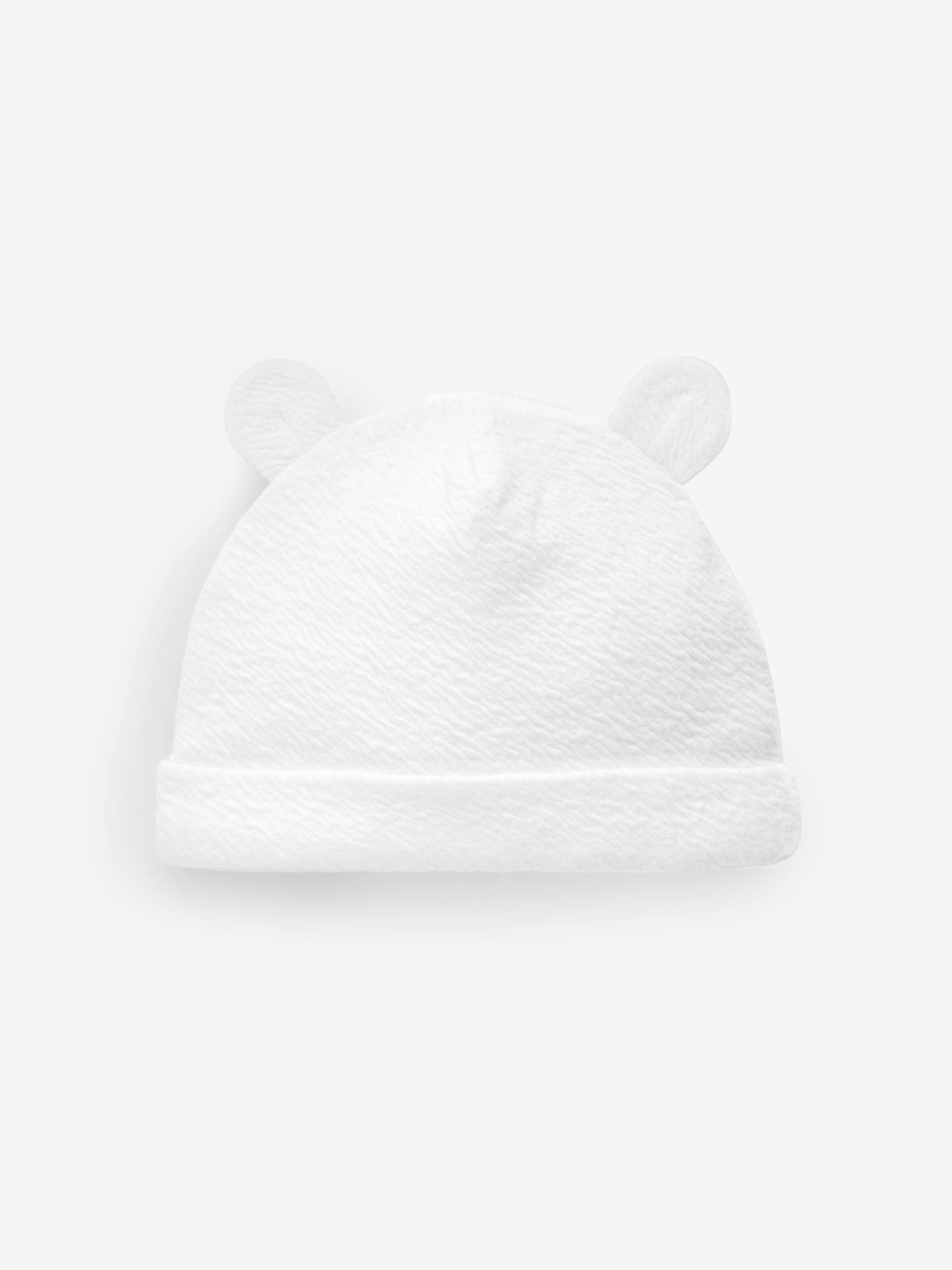 Wit - Beanie Jersey baby mutsen 3 set (0-12mnd)