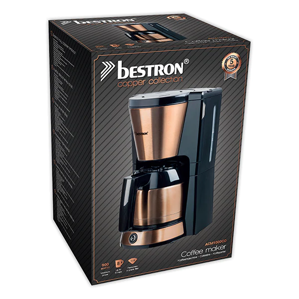 Cafetière filtre avec verseuse isotherme 8 tasses 900 W coloris cuivre