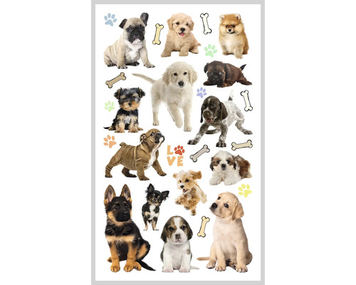 Mini stickerset voor kinderen, puppy's, 28 stuks.