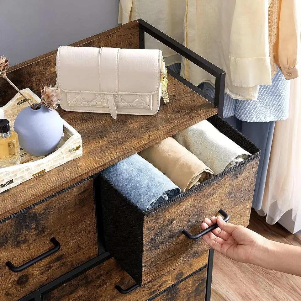 Parya Home Industriėle Commode – Opbergkast met 7 mdf laden en metalen frame