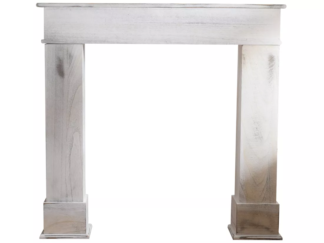Cadre Decoratif Manteau De Chemineee Bois Blanc 99x104x21